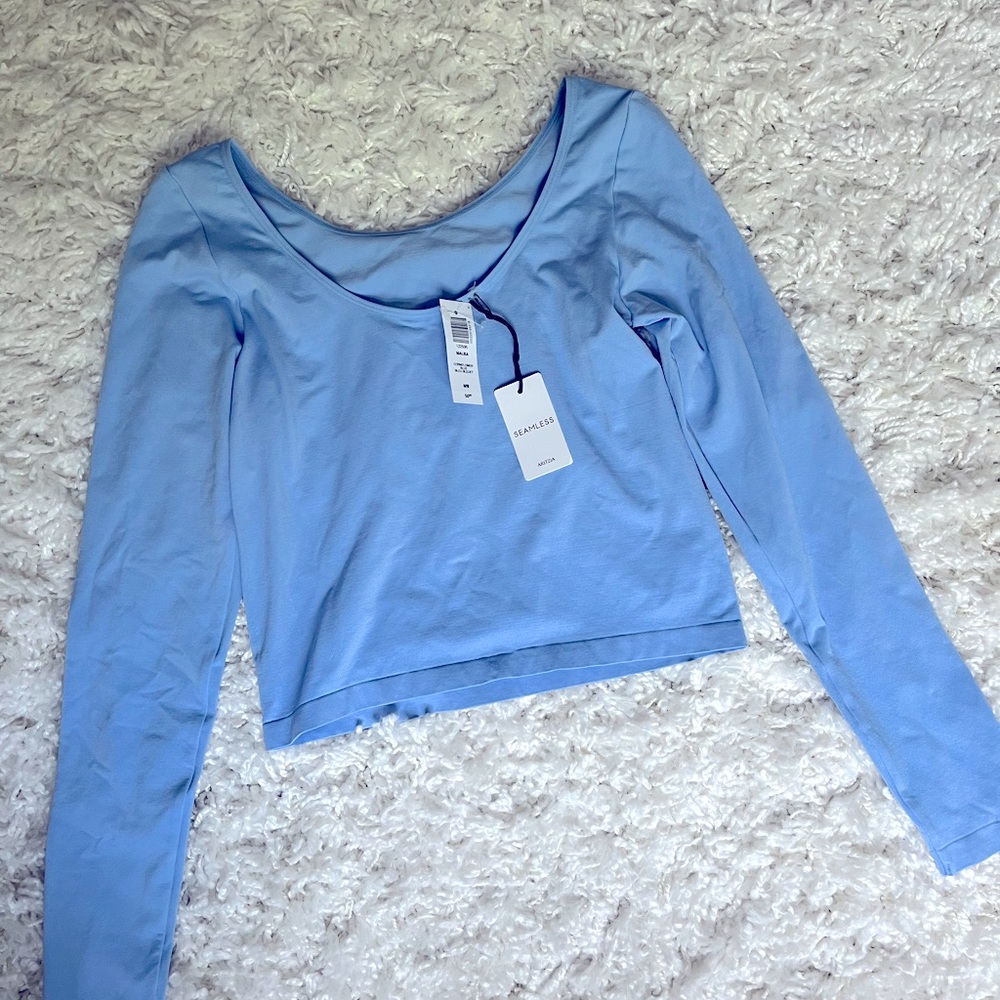 Aritzia Light Blue Long Sleeve Blouse